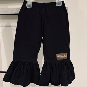 EEUC Matilda Jane Big Ruffle Black Pants, Size 2T
